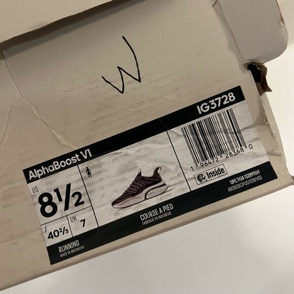 NIB Adidas Lifestyle Alphaboost Running Shoe Purple Size 8.5 - Picture 3 of 9